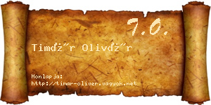 Timár Olivér névjegykártya